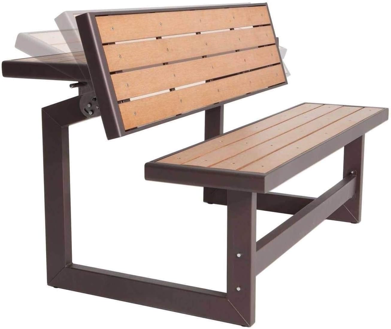 Table banc convertible lifetime - 140 x 88 x 36 - Marron
