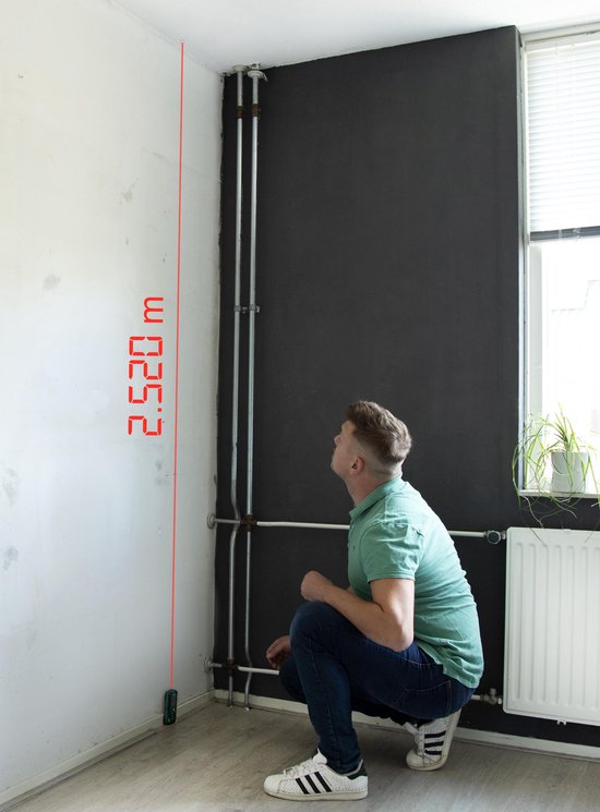 VONROC Télémètre laser - Portée de 40 mètres - Référence de mesure réglable