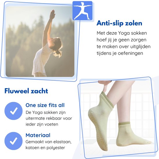 Hilvard Pilates socks - Chaussettes de yoga - Chaussettes de cheville - 3 paires - Noir et blanc - Chaussettes antidérapantes - Taille unique