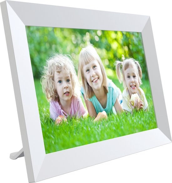 Cadre photo numérique Denver 10,1 pouces - HD - Frameo App - Cadre photo - WiFi - écran tactile IPS - 16 Go - PFF1053W