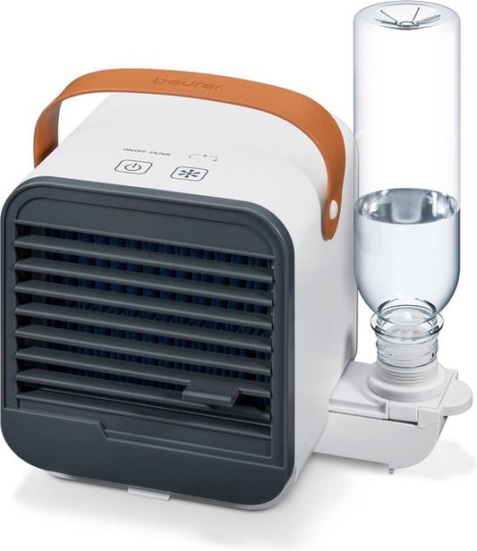 Beurer LV 50 Fresh Aircooler - Refroidisseur d'air et ventilateur de table - Compact - Portable - 3 vitesses - Avec bouteille et câble micro-USB - Garantie 3 ans - Blanc