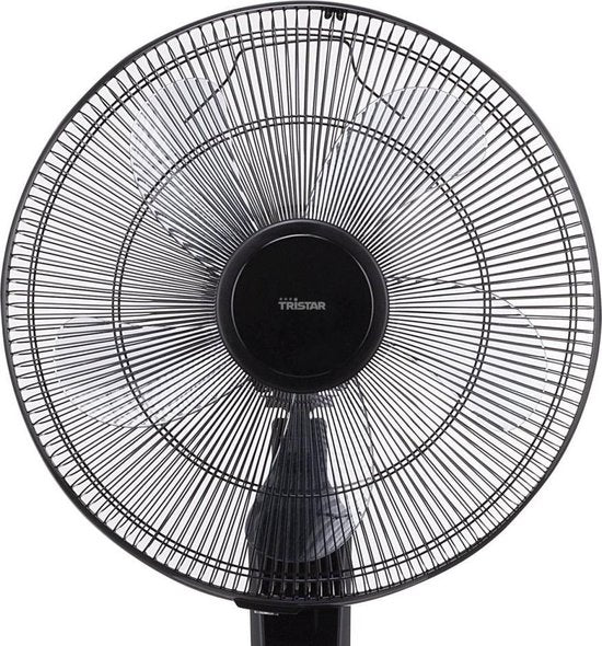 Ventilateur numérique extra-silencieux - Tristar VE-5880 - Ventilateur silencieux - Moteur à courant continu - Ventilateur avec télécommande - Adapté à la chambre à coucher - 40 cm - noir - 24 débits d'air différents - fonction rotative