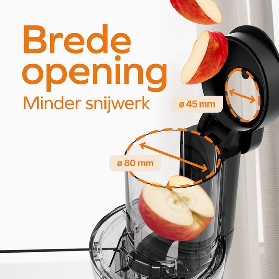 KitchenBrothers Slowjuicer - Vertical - Presse-agrumes - Presse-légumes et fruits - 80 mm - 750 ml - Champagne