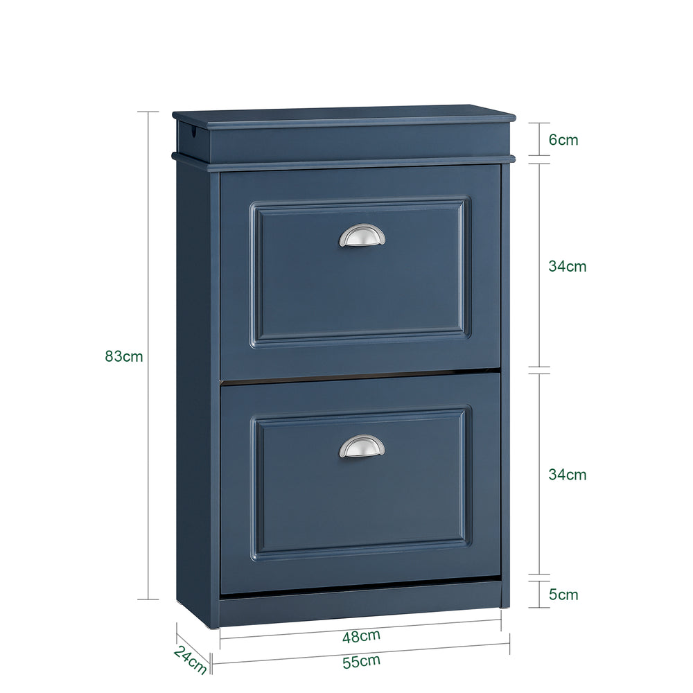 SoBuy FSR78-B meuble à chaussures avec 2 abattants, 1 tiroir et 1 crochet