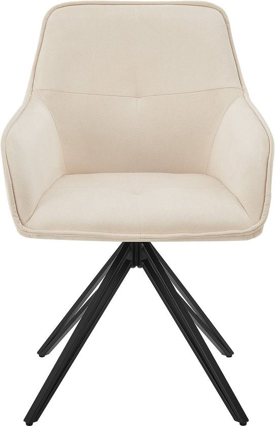 Chaise de salle à manger / Chaise pivotante / Chaise baquet Clyde - Beige - Base en métal