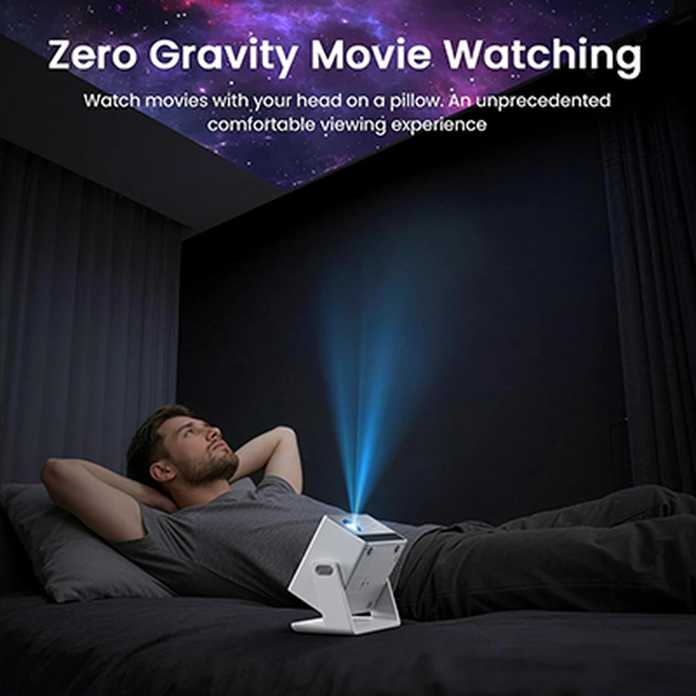 Projecteur intelligent FunFlix - Wi-Fi 6 et Bluetooth 5.2 - Résolution native 1080p avec prise en charge 4K - Dolby Audio - Écran de 200 pouces - Mise au point automatique