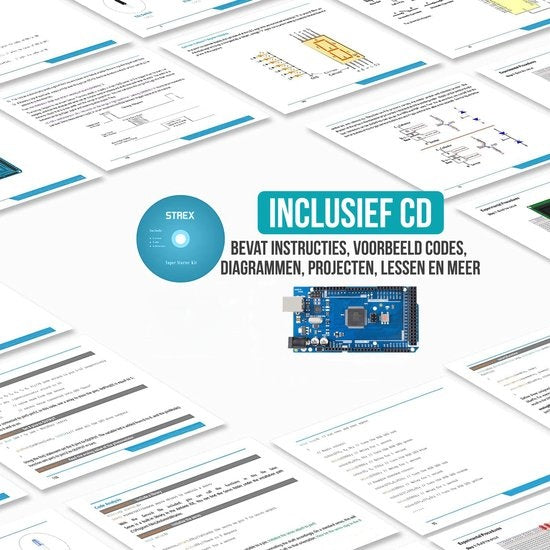 Kit de démarrage Strex pour Arduino Extra Large, ATmega2560, 278 pièces, dans une boîte de rangement
