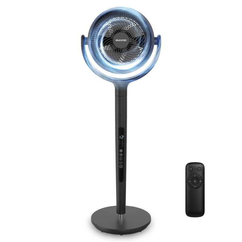 Ventilateur Auronic Omni Noir - 12 vitesses - Oscillation à 120° - Avec télécommande