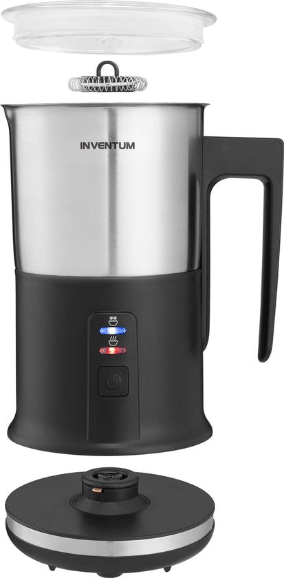 Inventum MK350 - Mousseur à lait électrique - 115/240 ml - Mousseur chaud/froid - Chauffant - Sans PFAS - Revêtement anti-adhésif - Noir/RS