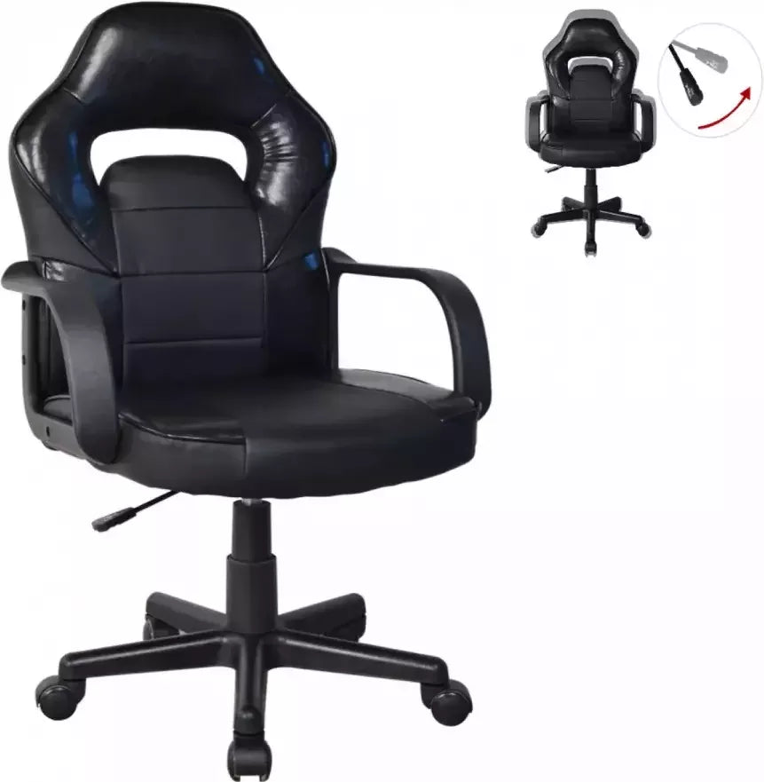Fauteuil de jeu ergonomique VDD Gaming Thomas - Style « racing » - Réglable - Noir