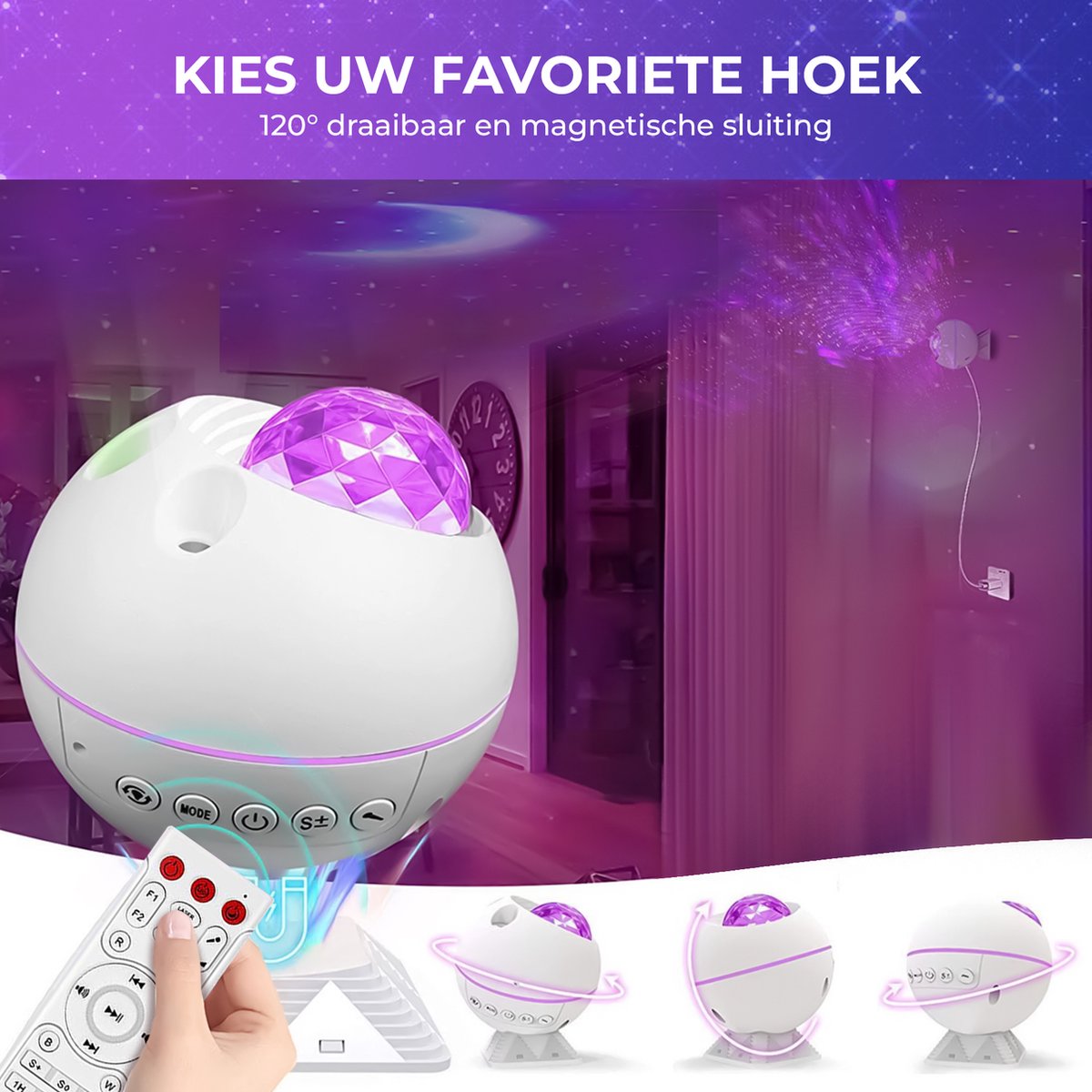 MostEssential Premium Star Projector - Bluetooth 5.0 - USB - 3000 lm - Blanc