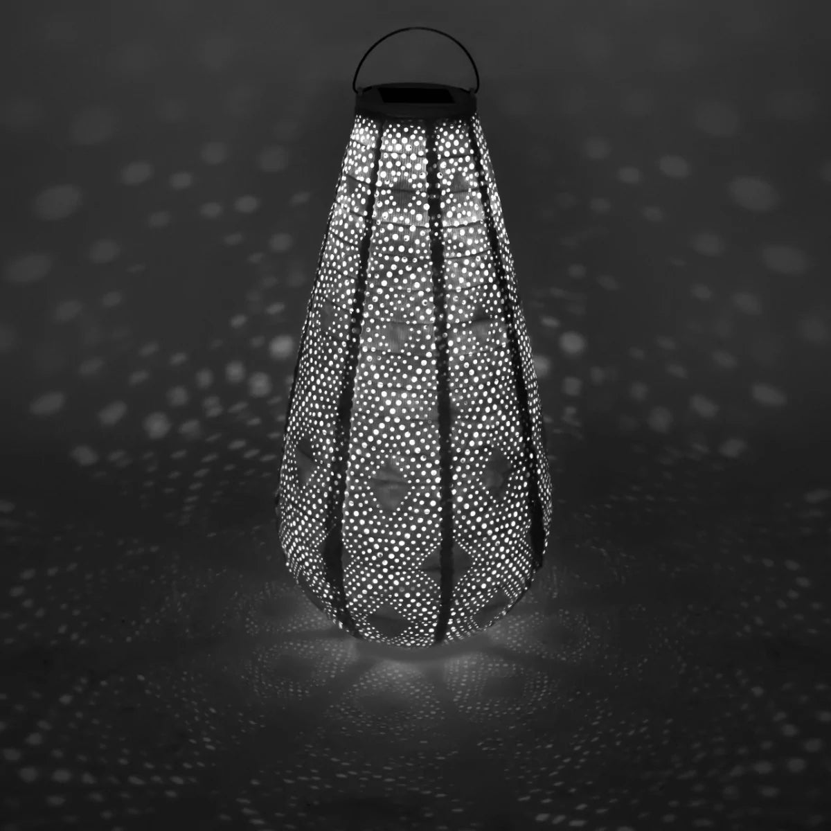 VONROC - Luna lanterne solaire Goutte à goutte avec LED - Blanc - Fait à la main - matériau résistant aux intempéries - 40x20 cm