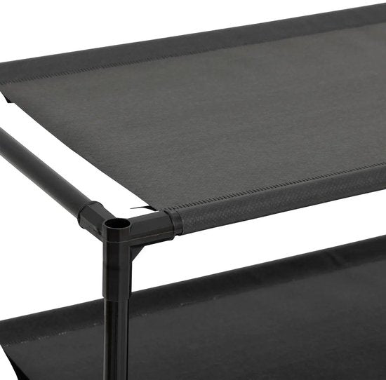 Étagère à chaussures 5Five Intissa - 3 niveaux - métal/plastique - 57 x 25 x 39 cm - pour 9 paires de chaussures - noir