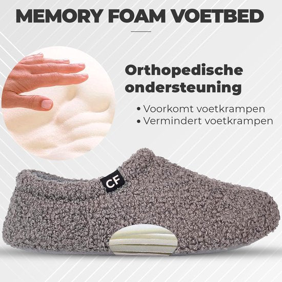 Chaussons Dames - Chaussons - Taille 40/41 - Gris - Antidérapant - Comfeet