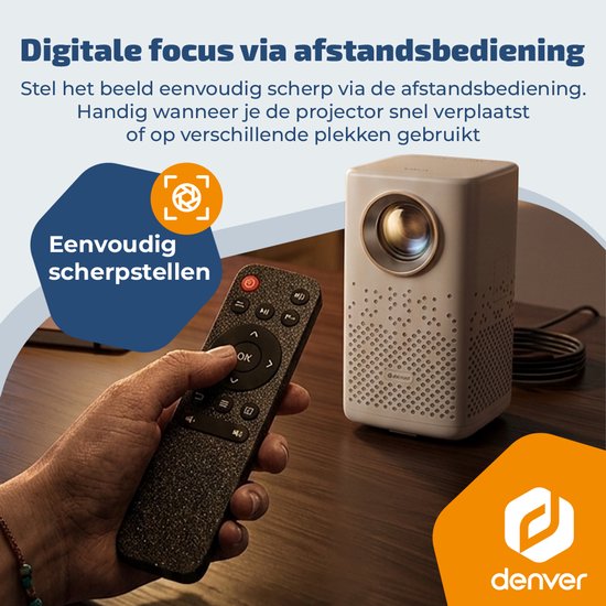Projecteur portable Denver - 4K 3840 x 2160 p - 150 lumens ANSI - Projecteur - Batterie intégrée - Home cinéma - HDMI - USB-C - PR4700