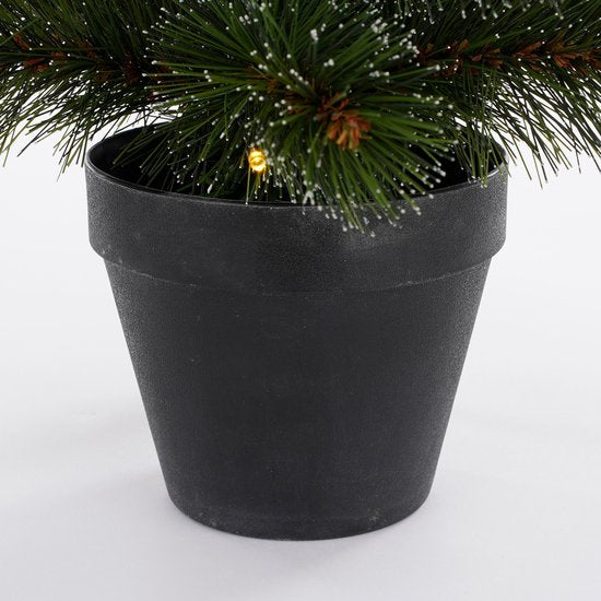 Black Box Trees Glendon Artificial Christmas Tree in Pot with 30 LED Lights - H90 x Ø51cm - Green