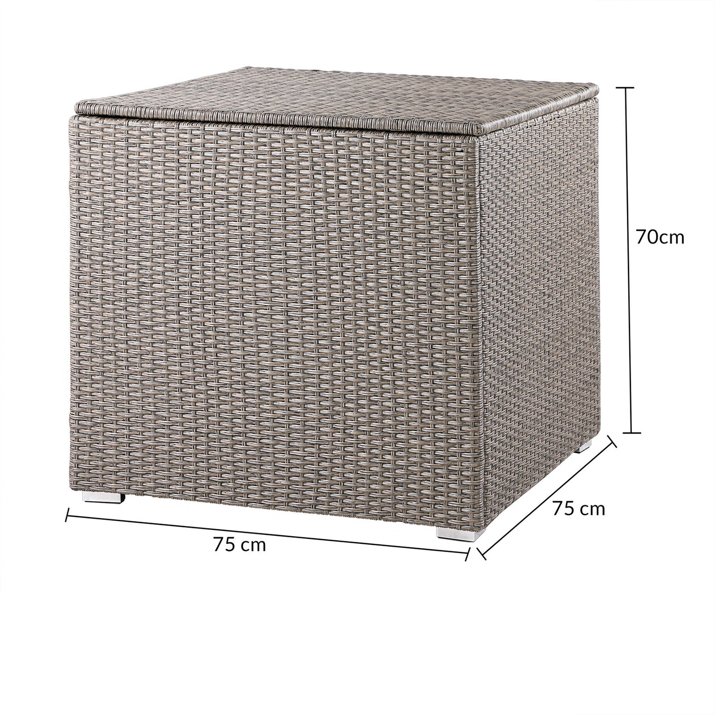 Boîte à coussins de jardin - Casaria - 318 L - Doublure imperméable avec zip - Acier galvanisé- 75x75x70cm