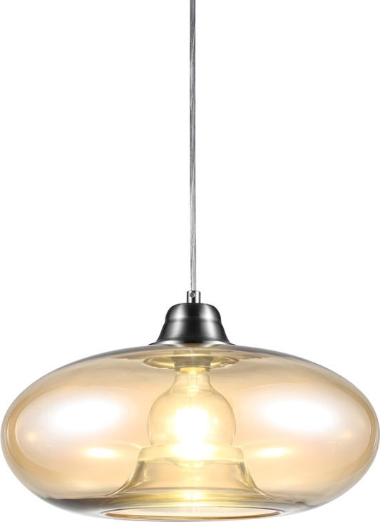 Globo - lampe suspendue - LILLE - ambre - verre - Ø 40cm - E27 - 30040123