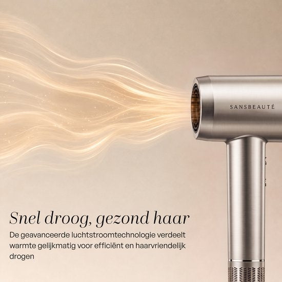 Sèche-cheveux Sansbeauté® avec diffuseur - Boucles - 110 000 tr/min - Sèche-cheveux ionique avec brosse - 3 vitesses - 3 embouts - Sèche-cheveux de voyage - Sèche-cheveux - Kit pour boucles - Sèche-cheveux avec diffuseur - Sèche-cheveux professionnel - 2