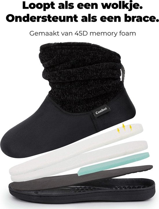 Chaussons Dames - Chaussons - Taille 42/43 - Noir - Antidérapant - Comfeet