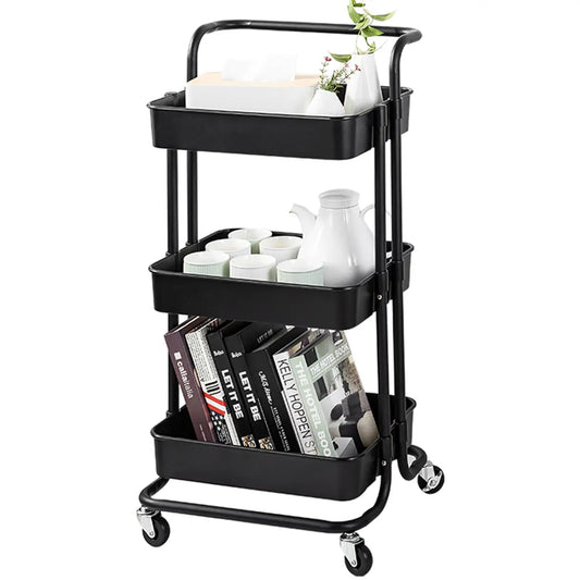 Étagère de rangement Maxcook à 3 niveaux - Étagère de cuisine - Noir