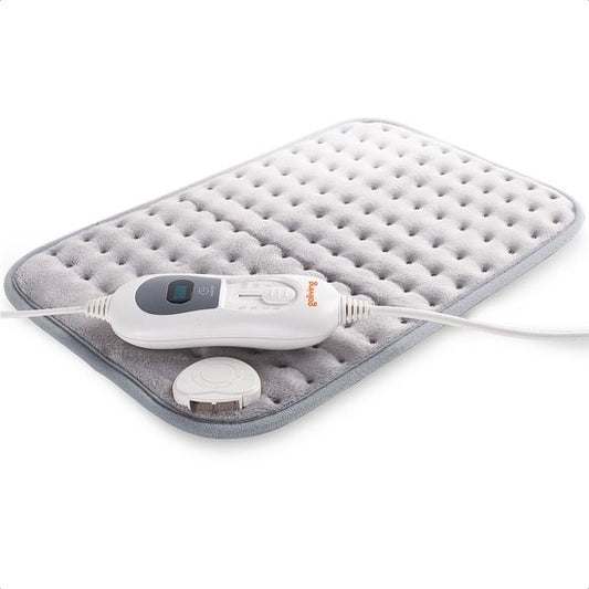 Goliving Heat Pillow - Oreiller chauffant pour le cou et les épaules - 3 niveaux de chaleur - fonction minuterie - lavable en machine - 100 W - molleton - 30 x 40 cm - gris