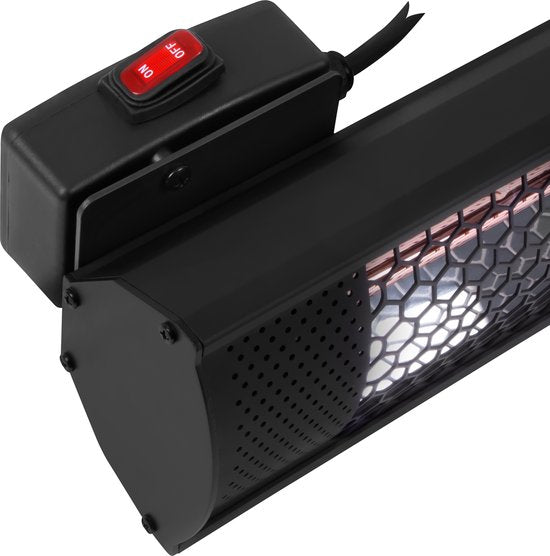 VONROC Chauffage de terrasse - Étanche et antireflet - 2000 W - 57 x 11 x 11,4 cm - Noir