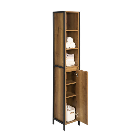 SoBuy Meuble colonne de salle de bain - 30 x 28 x 168 cm - Couleur bois