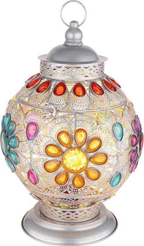 Globo lampe à poser Gelasius - argent - métal - 27 cm - douille E27 - 15658T