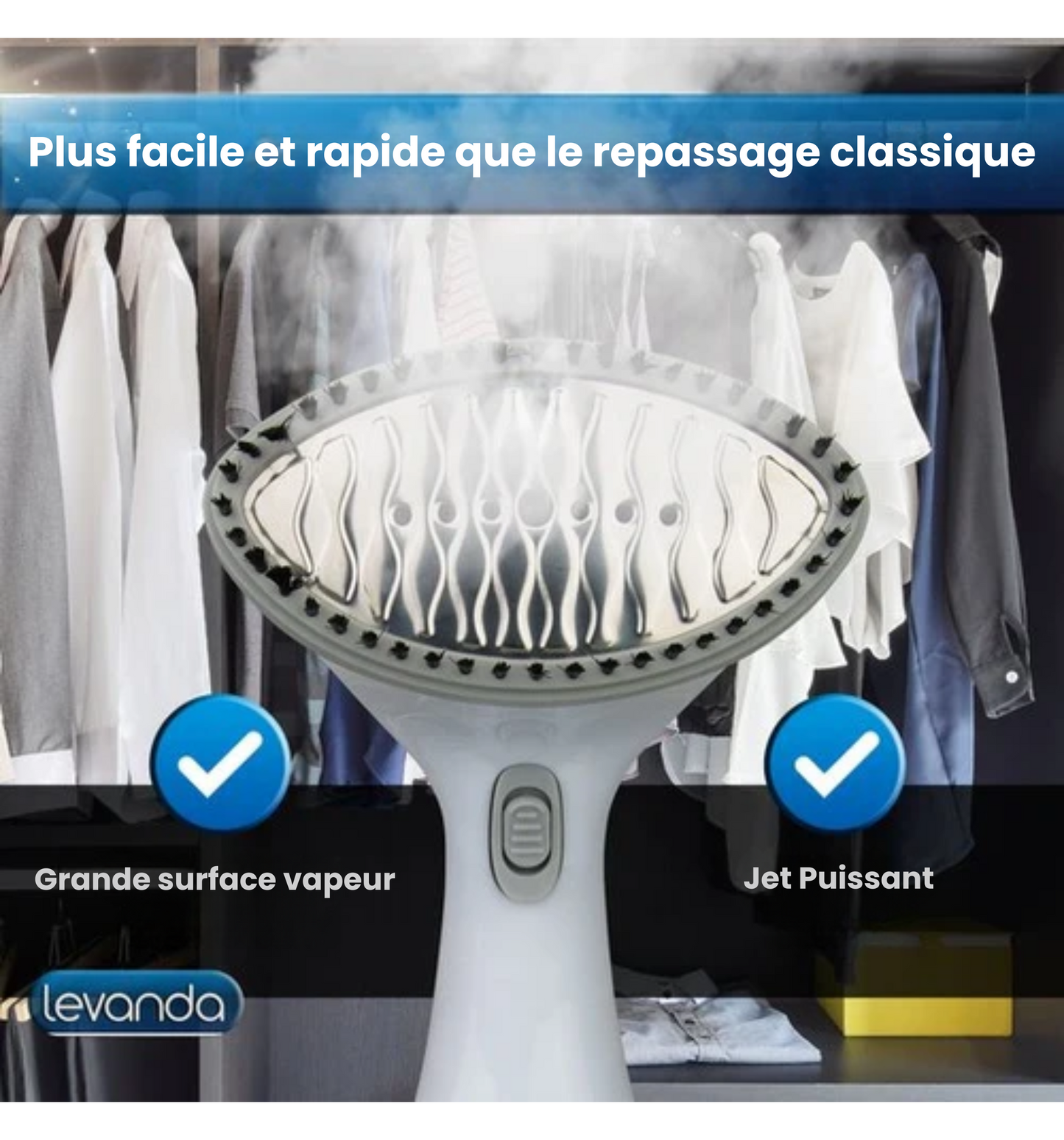 Défroisseur Vapeur - Levanda - Séchage Manuel - 20 g/min - 1300 W - Blanc