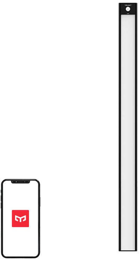 Éclairage d'armoire Yeelight avec détecteur de mouvement - 135 lumens - Noir - 60 cm - rechargeable