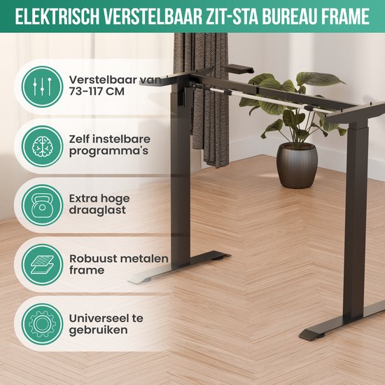 Avalo Piètement de Bureau Réglable Électriquement - Bureau Assis-Debout Électrique - Cadre de Bureau Électrique - Convient pour Plateau de 60-80 x 100-160cm