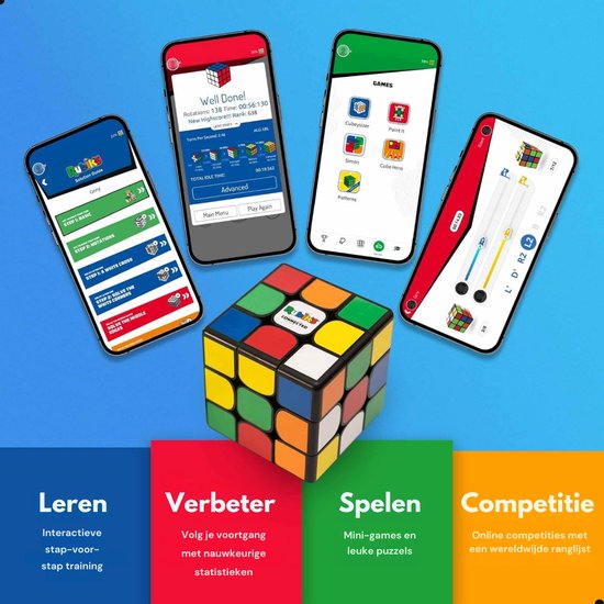 Rubik's Connected X - Cube intelligent - Cube Bluetooth - Jouet éducatif - Jouet interactif - 3 cm x 3 cm
