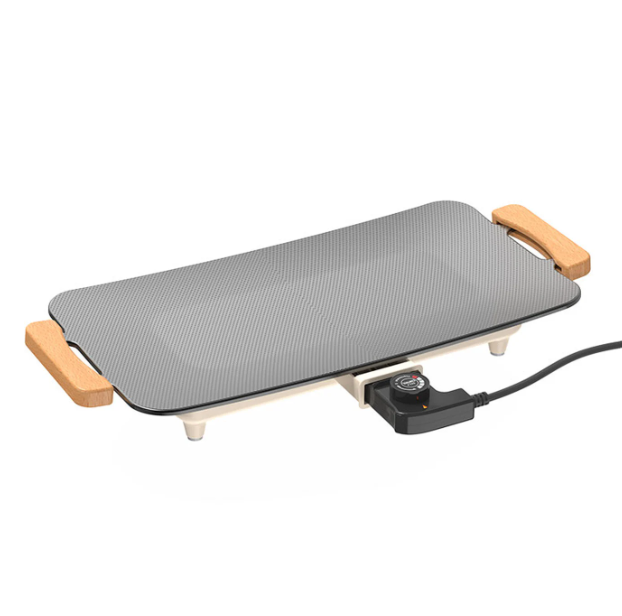 Grill électrique Woox en aluminium - 56 x 26 x 7,5 cm - 1 360 W avec revêtement antiadhésif