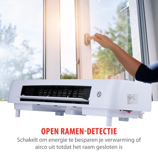 alpina Chauffage électrique et ventilateur - Chauffe-ventilateur avec Wifi - Convecteur mural 2000W - Ventilateur mural avec App Control - Thermostat réglable et fonction minuterie - Blanc