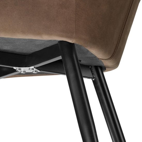 tectake® - Chaise Marilyn tissu brun/noir SKU : 403667