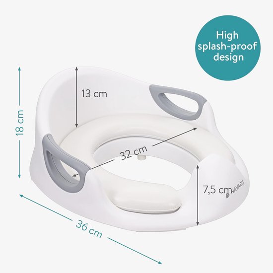 Siège de toilettes universel pour enfants - Siège de toilettes pour enfants - Réducteur de WC - Siège de toilettes portable avec poignées - Antidérapant - Blanc
