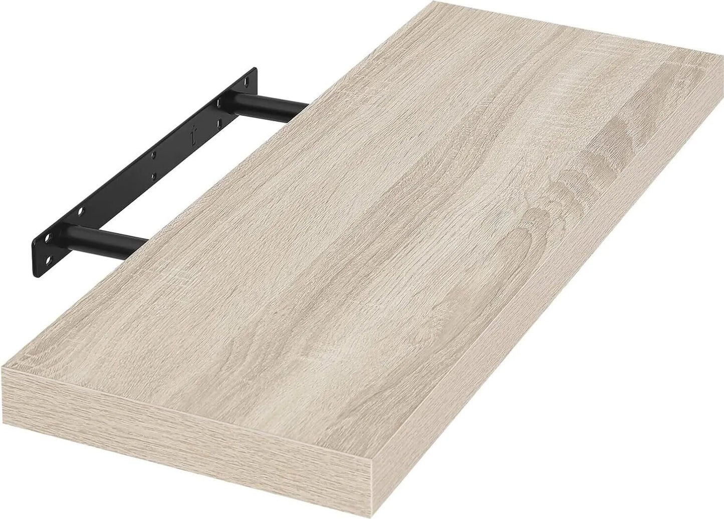 EUGAD Etagère murale flottante - avec supports de fixation métalliques dissimulés, trous pré-percés et placage rustique - pour salon et cuisine - bois Mdf gris - 60 x 23 x 3.8 cm