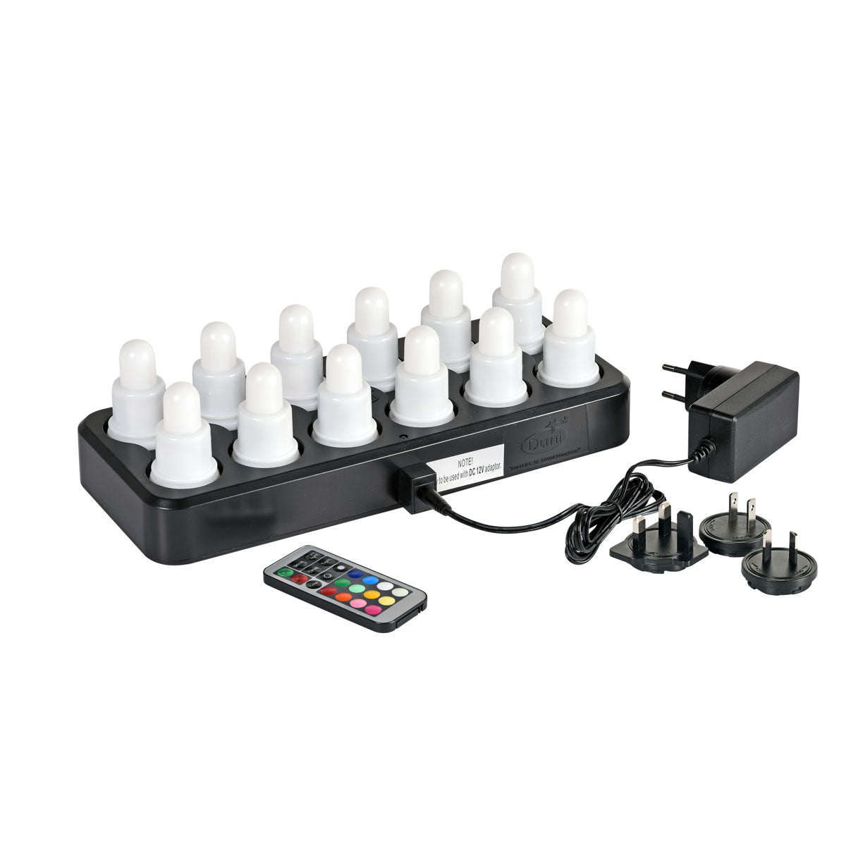 Kit LED Duni Plug Flex - 12 pièces - Multicolore - 70 x Ø 40 mm - Blanc