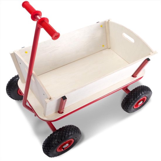 Monzana Bolderkar Chariot de transport - Comprend des pneus à 4 profils et une bâche - 168 x 45,5cm - Rouge