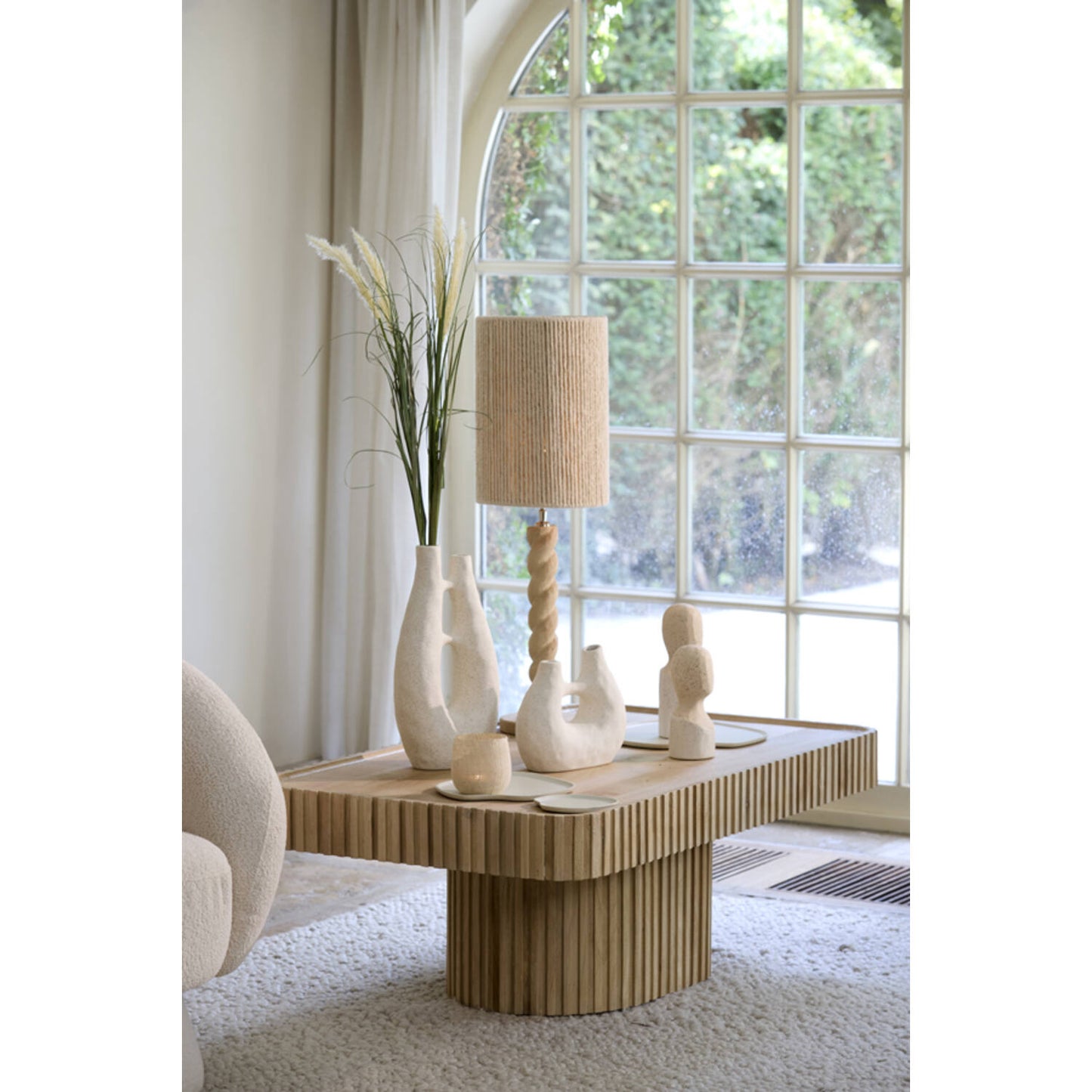 Pied de lampe Nanno - Bois - Ø 15 x 45 cm - Naturel