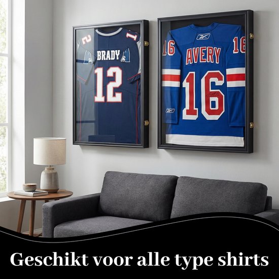 Cadre photo Bayt - Cadre photo - Encadrer un maillot de football - Cadre profond - 60x80cm - Cadre 3D - Noir
