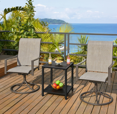Table d'appoint Yaheetech - Table de jardin noire 45 x 45 x 54 cm