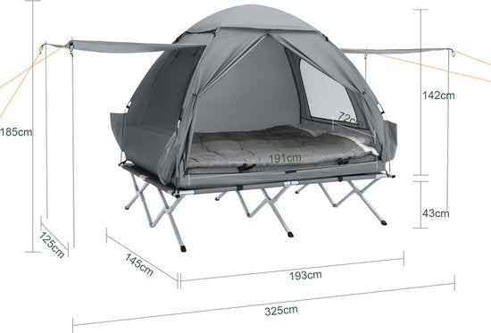 SoBuy OGS32-II-L-HG Tente de camping gonflable - Textile gris 193x145cm