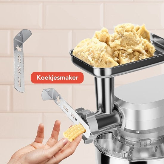 KitchenBrothers Robot de cuisine - Set complet - 15 accessoires - Robot de cuisine - 6L - 1500W - Silver