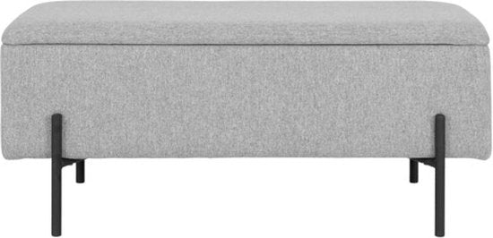 Banc Watford avec rangement gris clair, noir