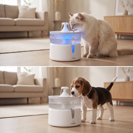 Abreuvoir Princess pour chat - 2 litres – Filtration à 4 niveaux – Silencieux (30 dB) – Sans BPA – Pompe sans fil – Filtre inclus - Chats et chiens - Facile à nettoyer - 620010