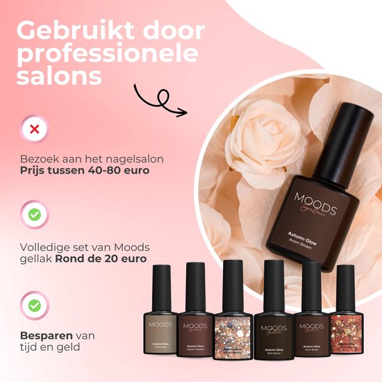 Moods Gellac 6-Piece Set - Gel Nail Polish Starter Pack - Vernis à ongles en gel - 8ML - Autumn Glow - Gellac - Nails - Chic Colours