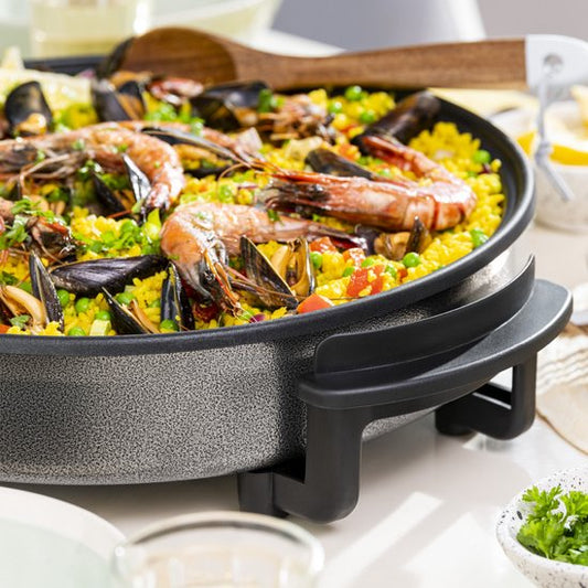Tristar Casserole PZ-2964 - Casserole électrique avec couvercle 40 cm - Casserole XXL - Revêtement antiadhésif et thermostat réglable - Température maximale 280⁰ C - Noir