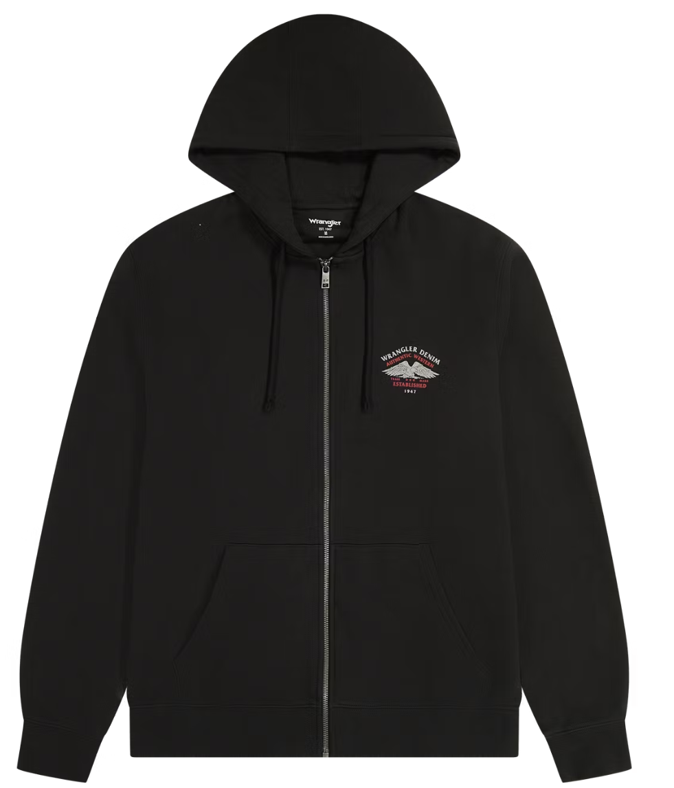 Wrangler Graphic Zip Hoodie 112362888 - Faded Black - Taille L